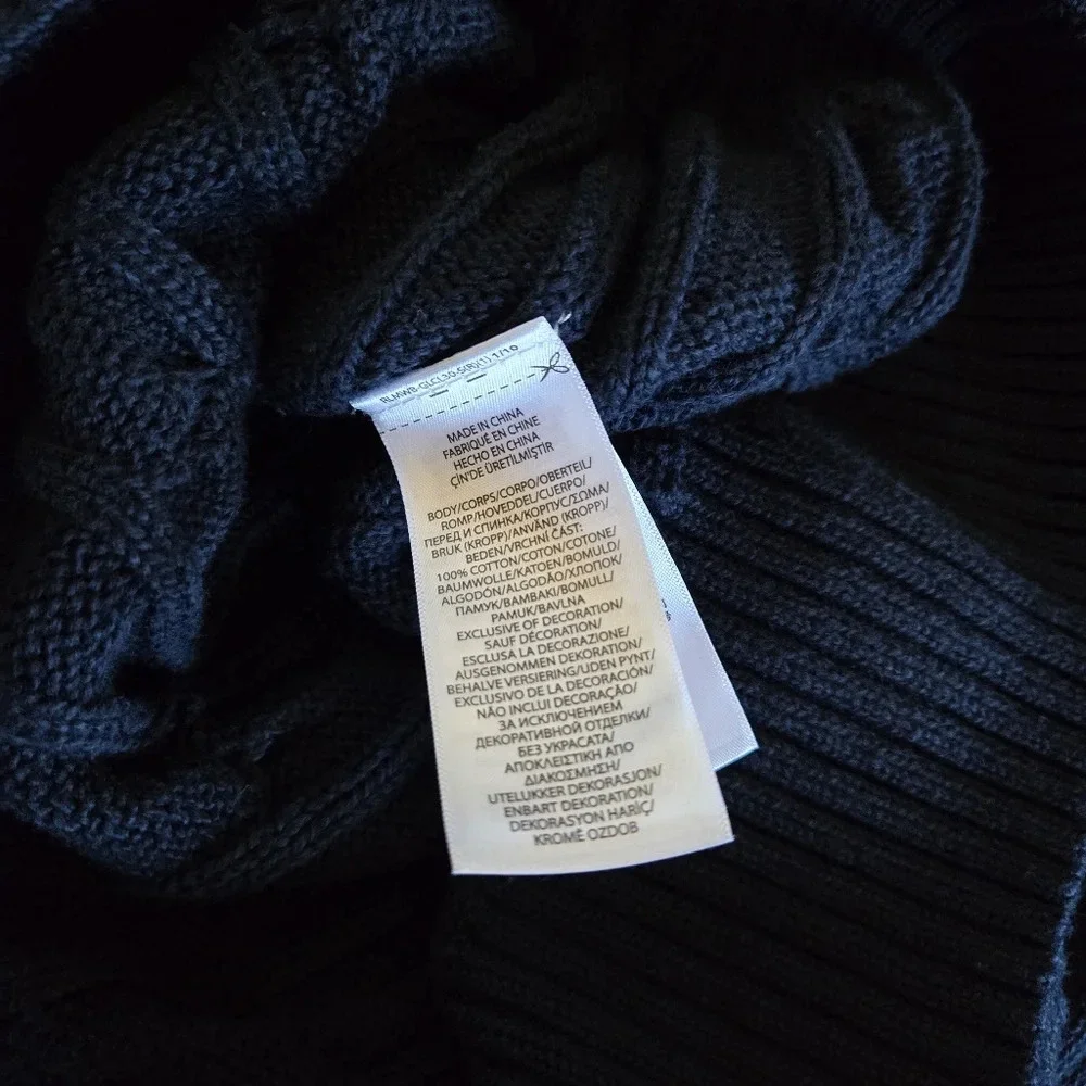 POLO Ralph Lauren Men's Blue 100% Cotton Cable Knit Quarter Zip Sweater Size XLT